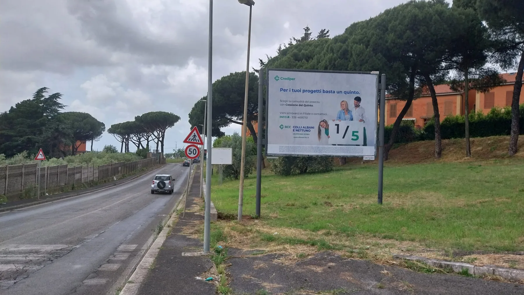 Impianto pubblicitario 4×3 bifacciale in Via San Carlino a Genzano di Roma
